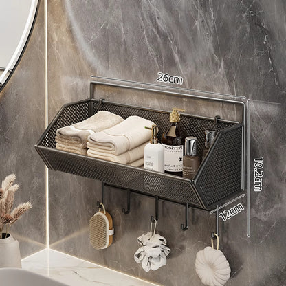 Wandmontierter Mesh-Badezimmer-Organizer-Regal