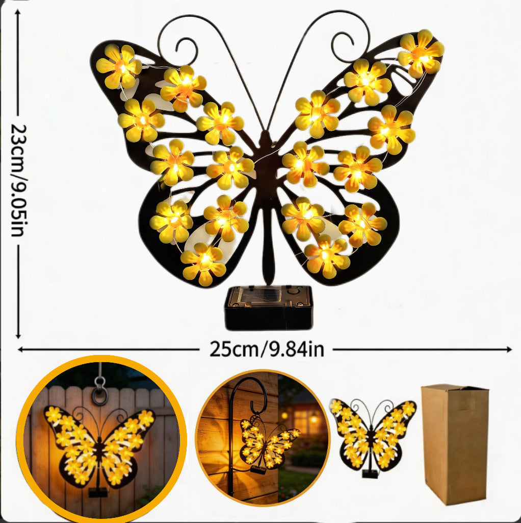 Dekorative Metallbienen-Wandleuchte mit integriertem LED-Lichterkette und Solarmodul Brehn