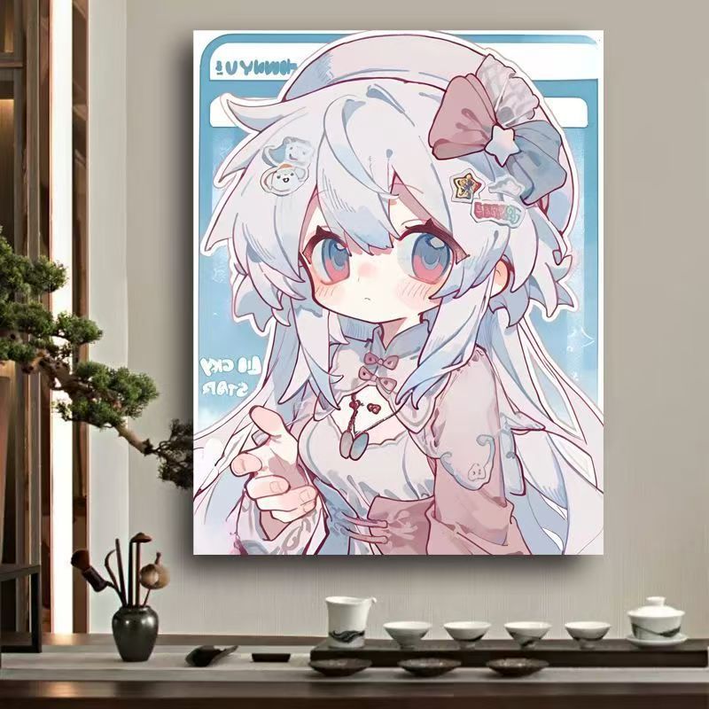 Verspielt Anime-Charakter Leinwand Kunst Brehn