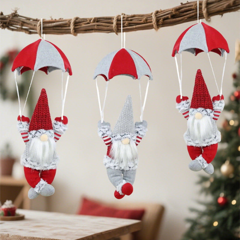 Dekorative Weihnachtsmann Figur mit Fallschirm Brehn