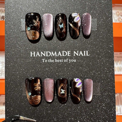 Künstlerisches handgemachtes Press-On-Nageldesign-Set