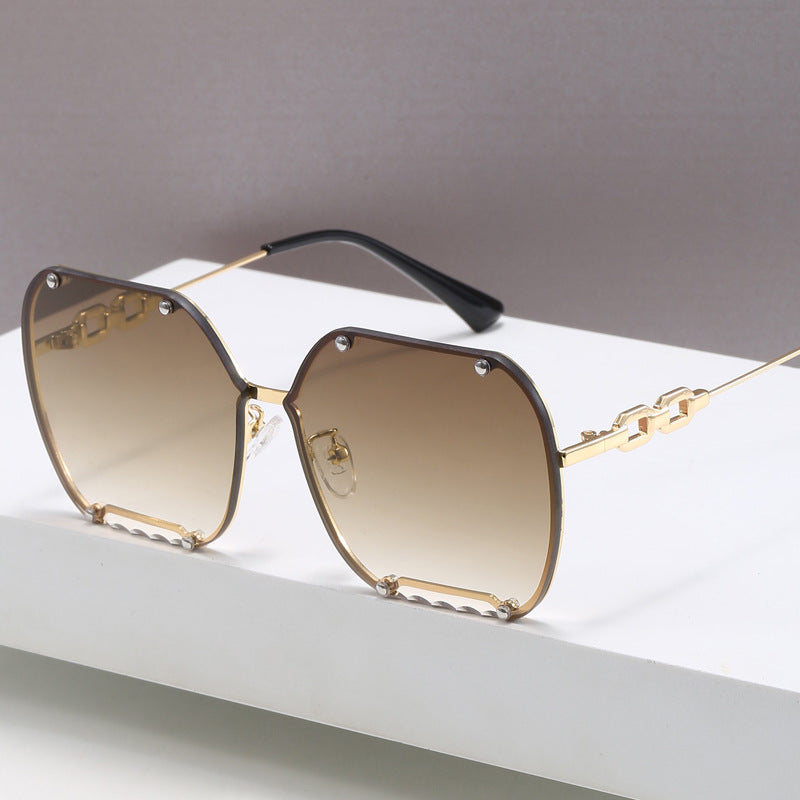 Damen elegante sechseckige Designer-Sonnenbrille mit luxuriösen Akzenten Brehn