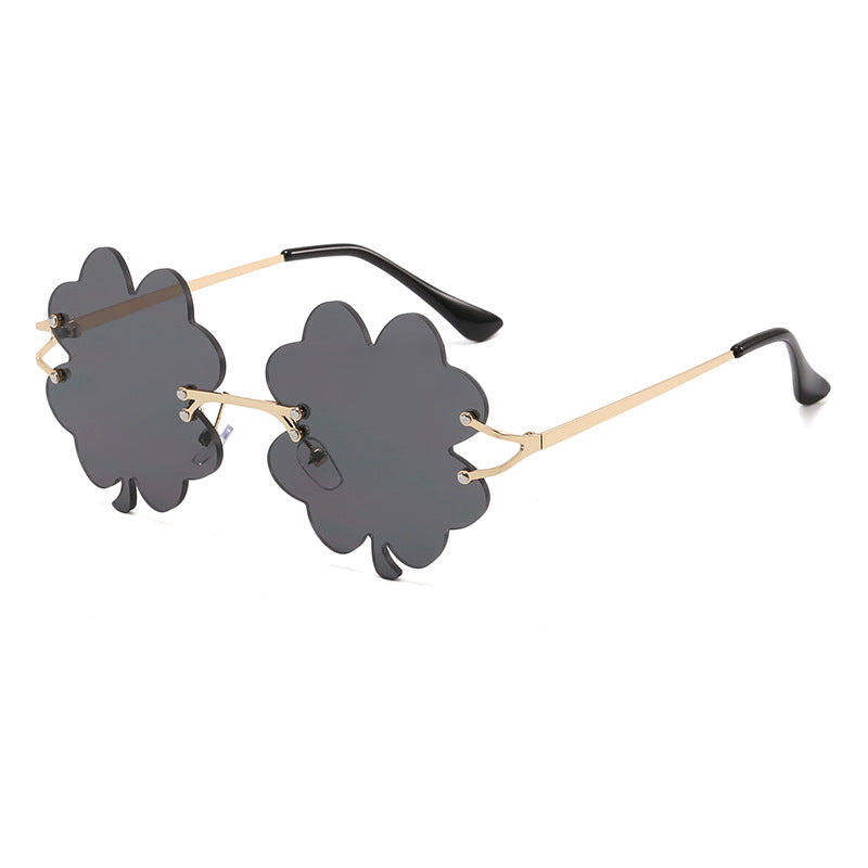 Damen verspielte Sonnenbrille mit einzigartigem Blumenrahmen Brehn