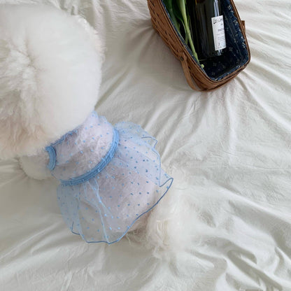 Kleines Hund Tüll Punkt Tutu Kleid mit Geschirrzugang & Verstellbaren Rückenriemen