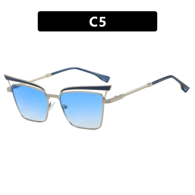 Damen quadratische Designer-Brille mit filigranem Metallrahmen Brehn