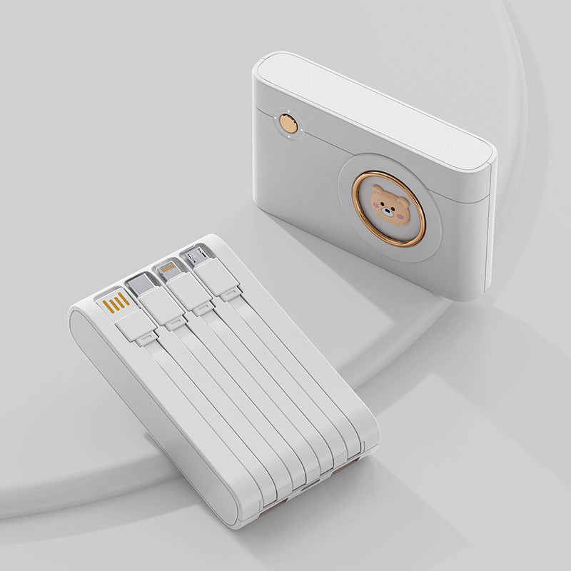 Tragbare Powerbank mit integriertem Kabelsystem und innovativer Ladefunktionen Brehn