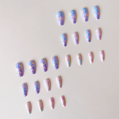 Kunstnagel Set mit floralen 3D-Verzierungen Brehn