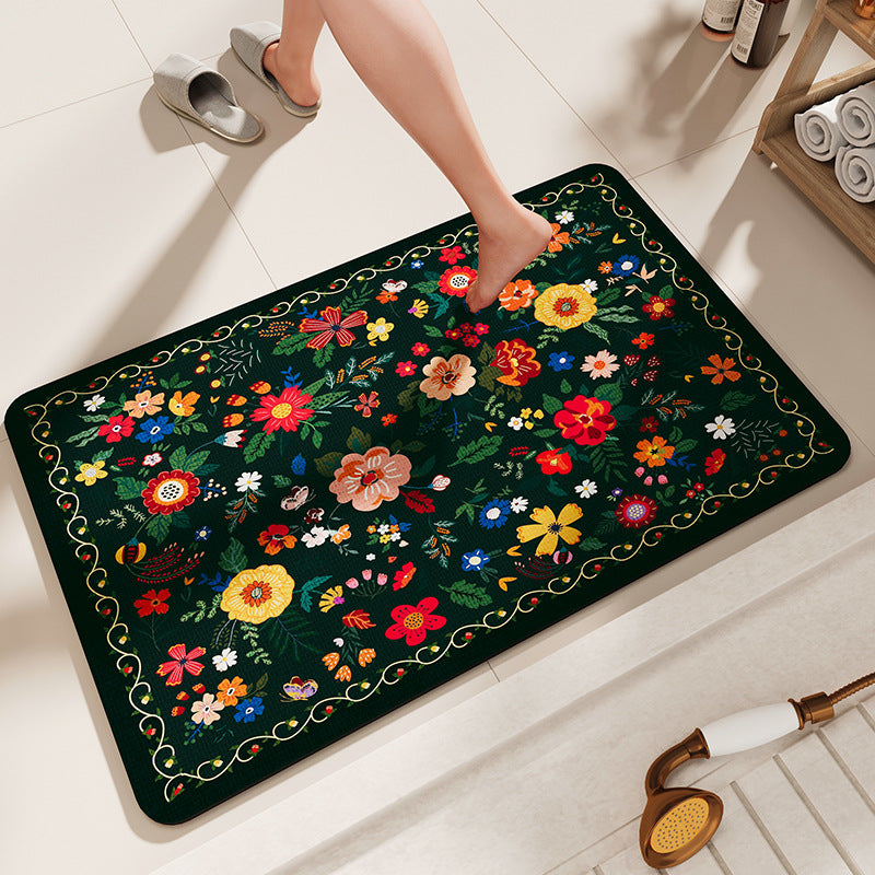 Blumenmuster Badezimmer Komfortmatte Brehn