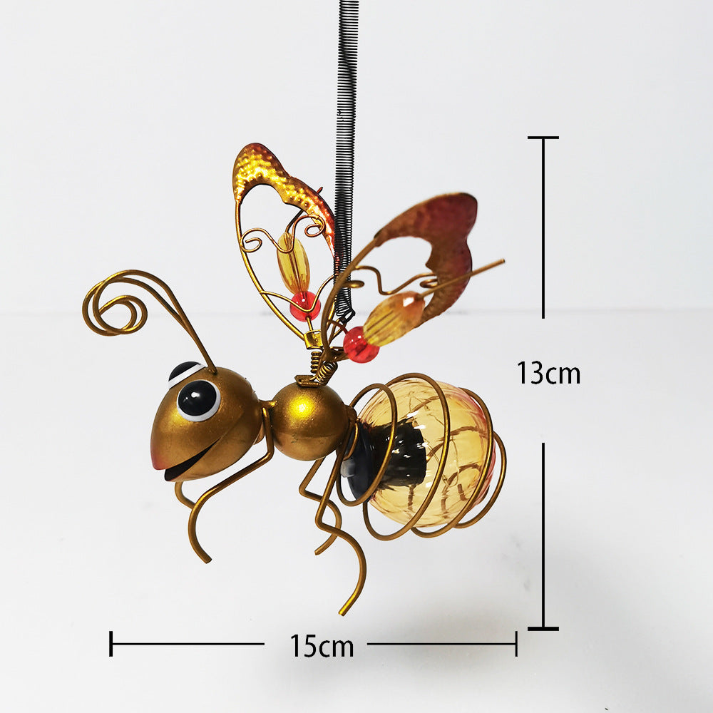 Verspielt hängendes Glas Bienen Solargartenlaterne Ornament Brehn