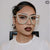 Damen extravagante Sonnenbrille mit funkelndem Kristallrahmen Brehn
