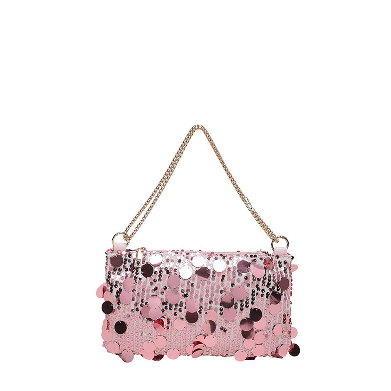 WoGlamorous Abend Pailletten Clutch Brehn