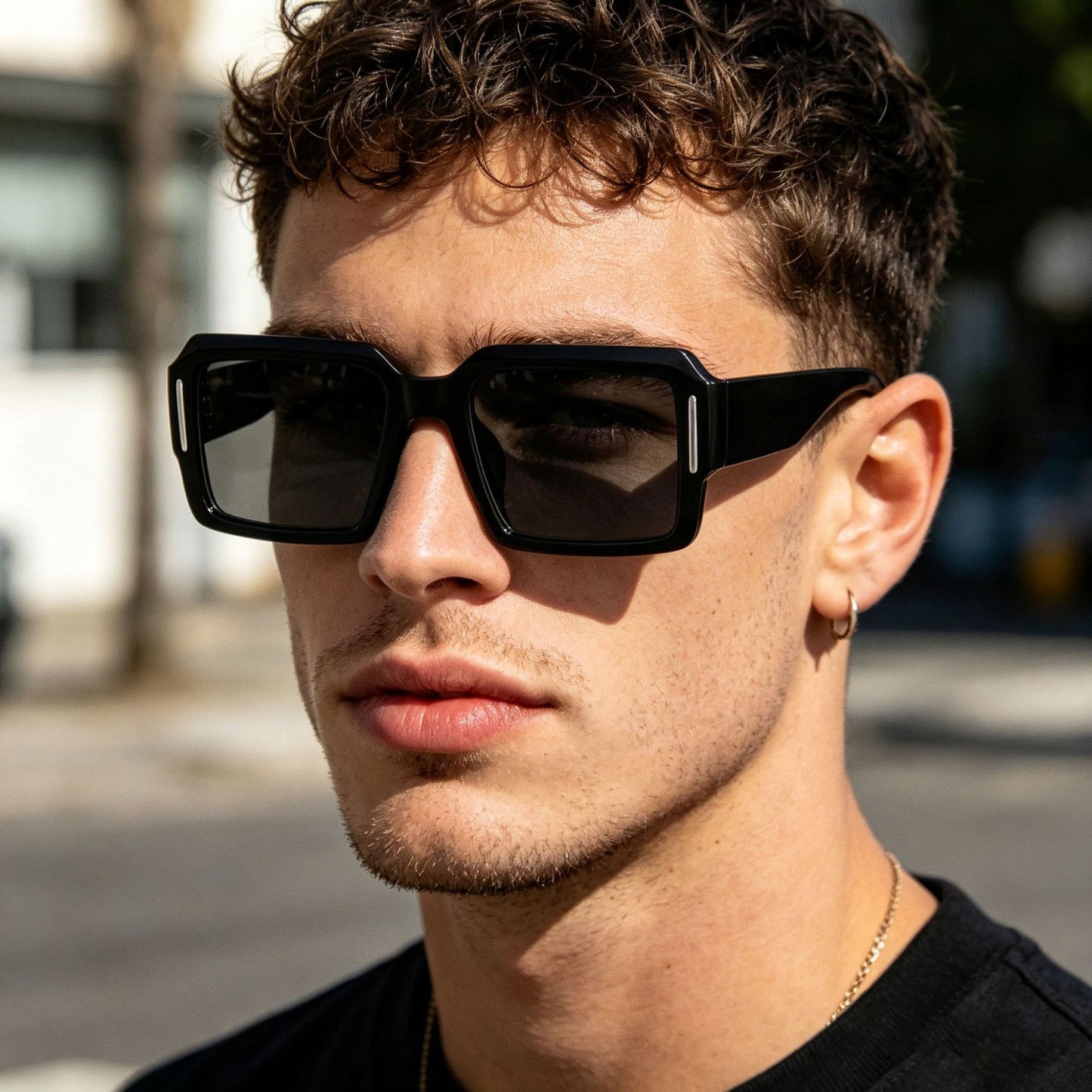 Damen modische quadratische Sonnenbrille mit stylischem Kunststoffrahmen Brehn