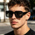 Damen modische quadratische Sonnenbrille mit stylischem Kunststoffrahmen Brehn