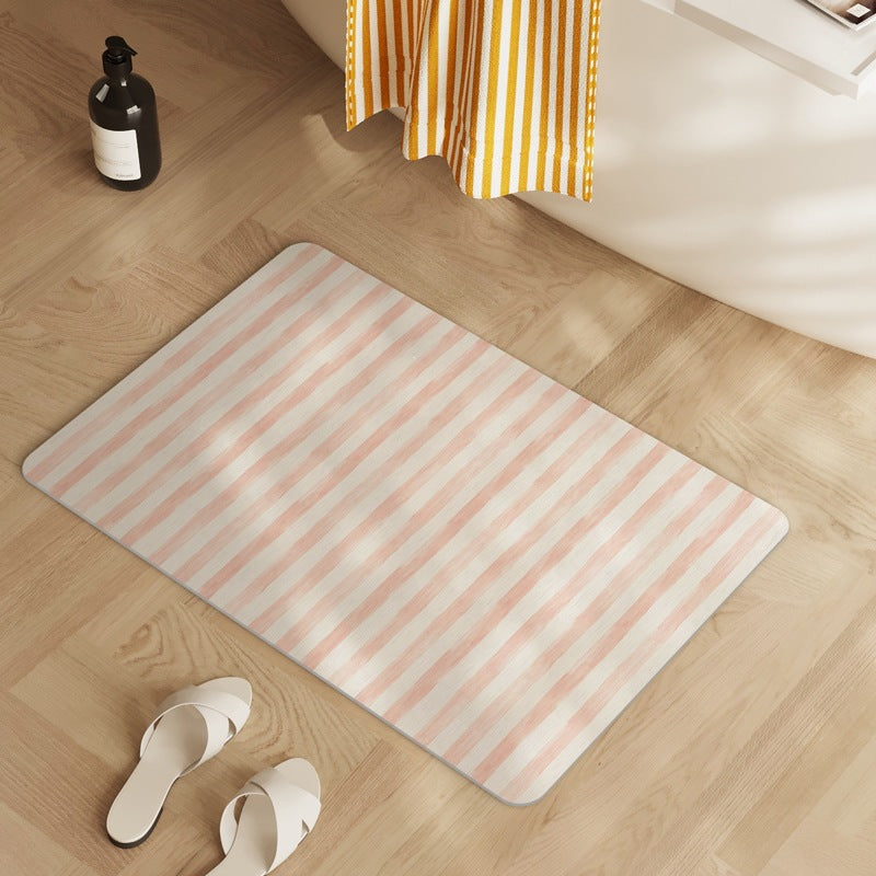 Stylische gestreifte Badematte