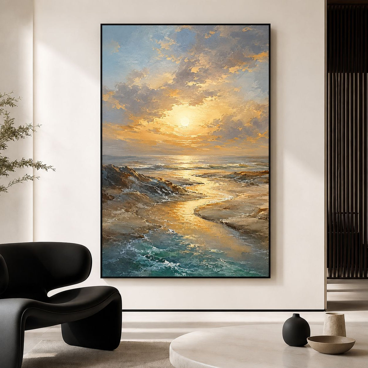 Abstraktes Küstenlandschaft Leinwand Kunstwerk