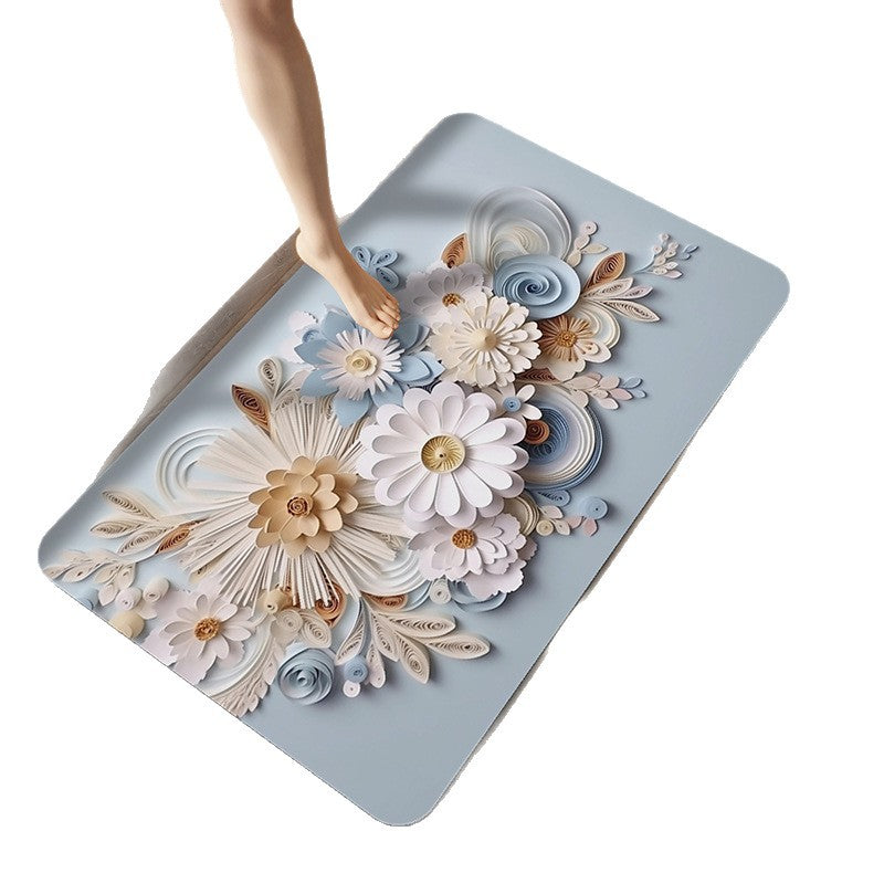 Künstlerisches Floral Design Badezimmermatte Brehn
