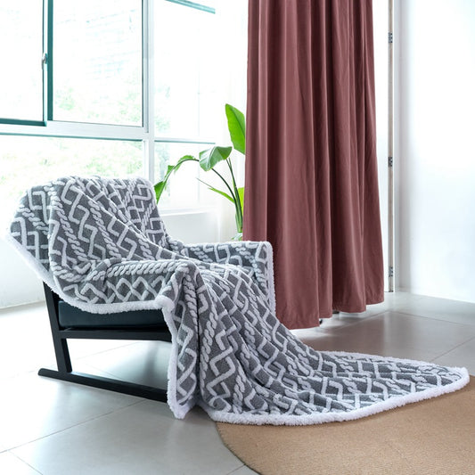 Damen Kuschelige Wendedecke mit geometrischem Muster Brehn