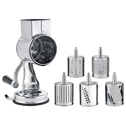 Rotary Multi-Drum Manual Grater and Slicer