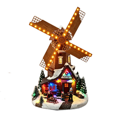 Nostalgische Weihnachtswindmühle Dekoration Brehn