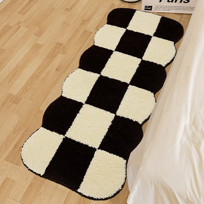 Plüsch rutschfester geometrischer gewellter Läufer Teppich