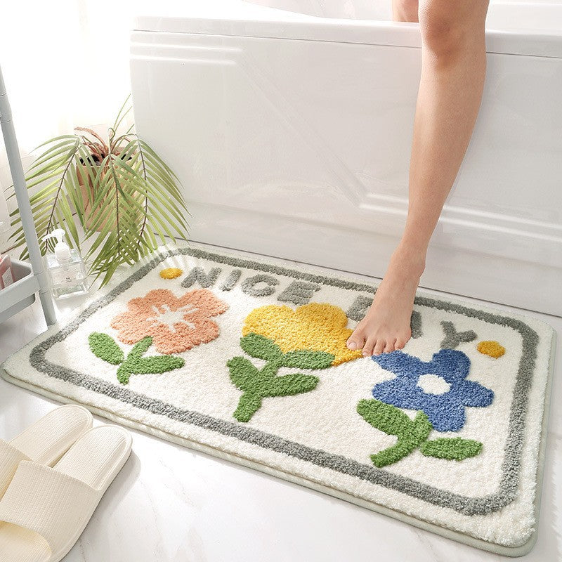 Blattdesign Plüsch Badezimmermatte Brehn