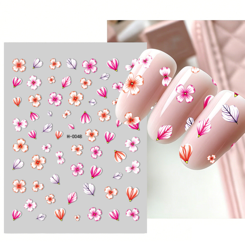 Florales Design Nagelkunst Aufkleber Set