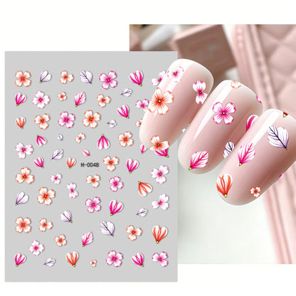 Florales Design Nagelkunst Aufkleber Set
