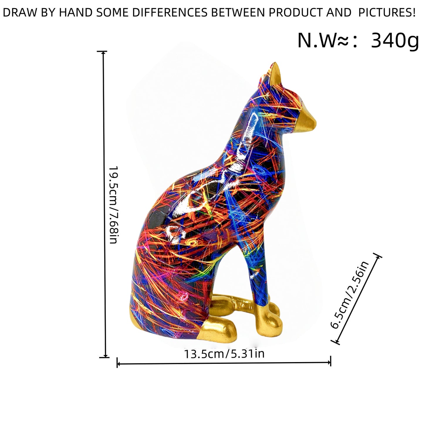 Dekorative Katzenstatue im modernen Kunststil Brehn