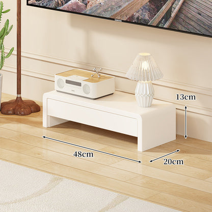 Niedrige massive Holz-TV-Medienkonsole Bank mit offenen rechteckigen Beinen