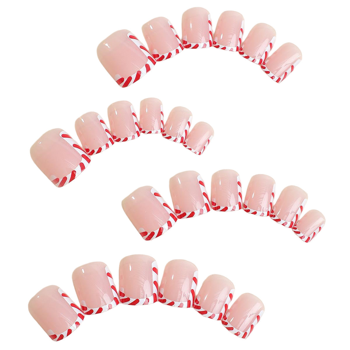 Kreatives Kunstnagelset mit festlichem Zuckerstangen-Design Brehn