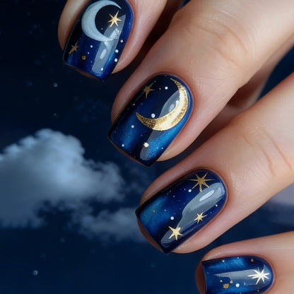 Himmlische Nachthimmel Nagelkunst Erweiterungen Brehn