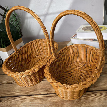 Damen eleganter geflochtener Einkaufskorb Brehn