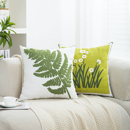 Damen Dekorative Kissenhülle mit feiner Blumenstickerei Brehn