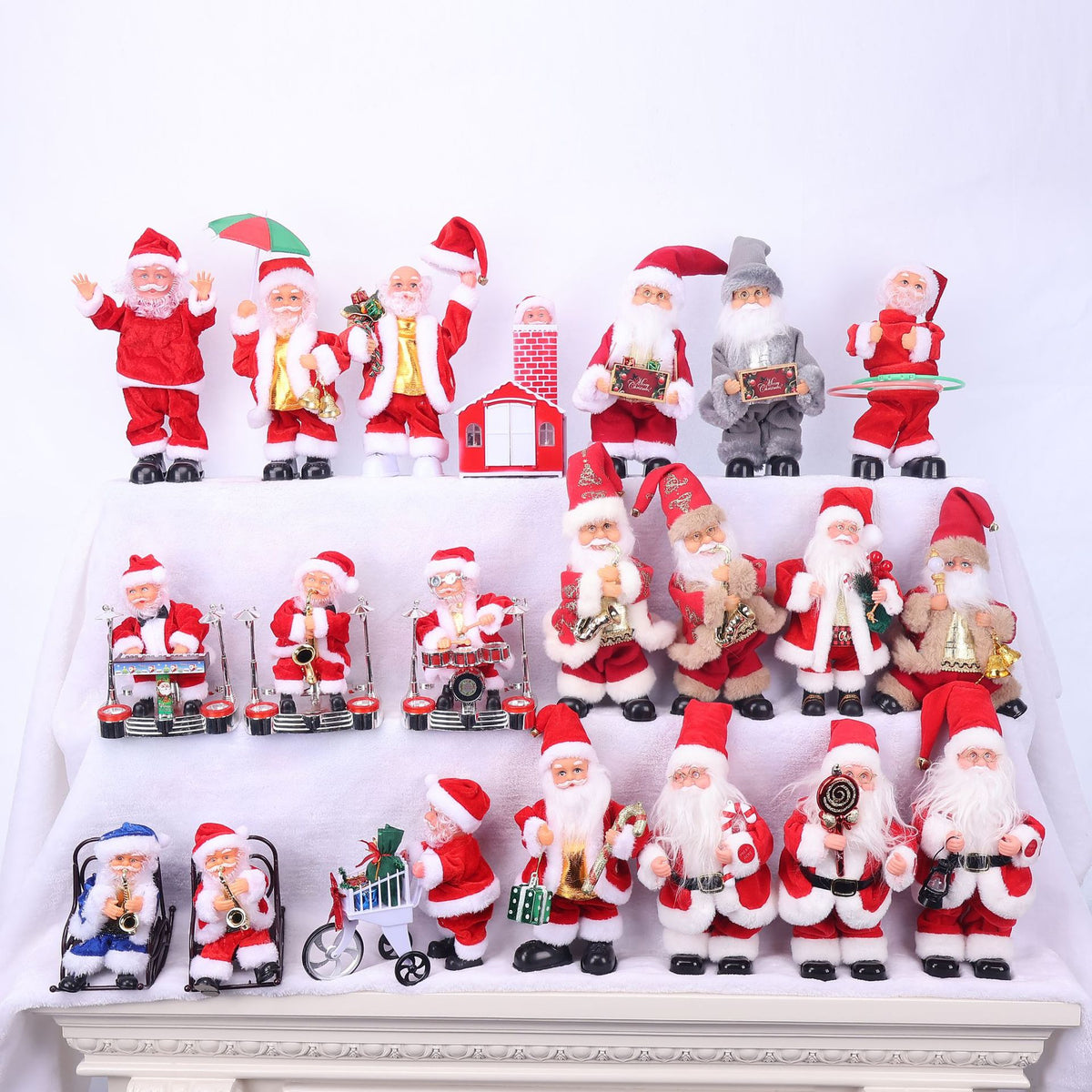 Dekorative Weihnachtsmannfigur mit Süßigkeit