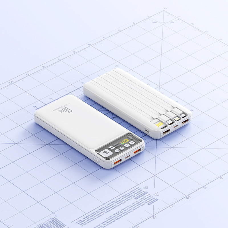 Powerbank mit Integriertem Kabelsystem und Digitaler Ladeanzeige Brehn