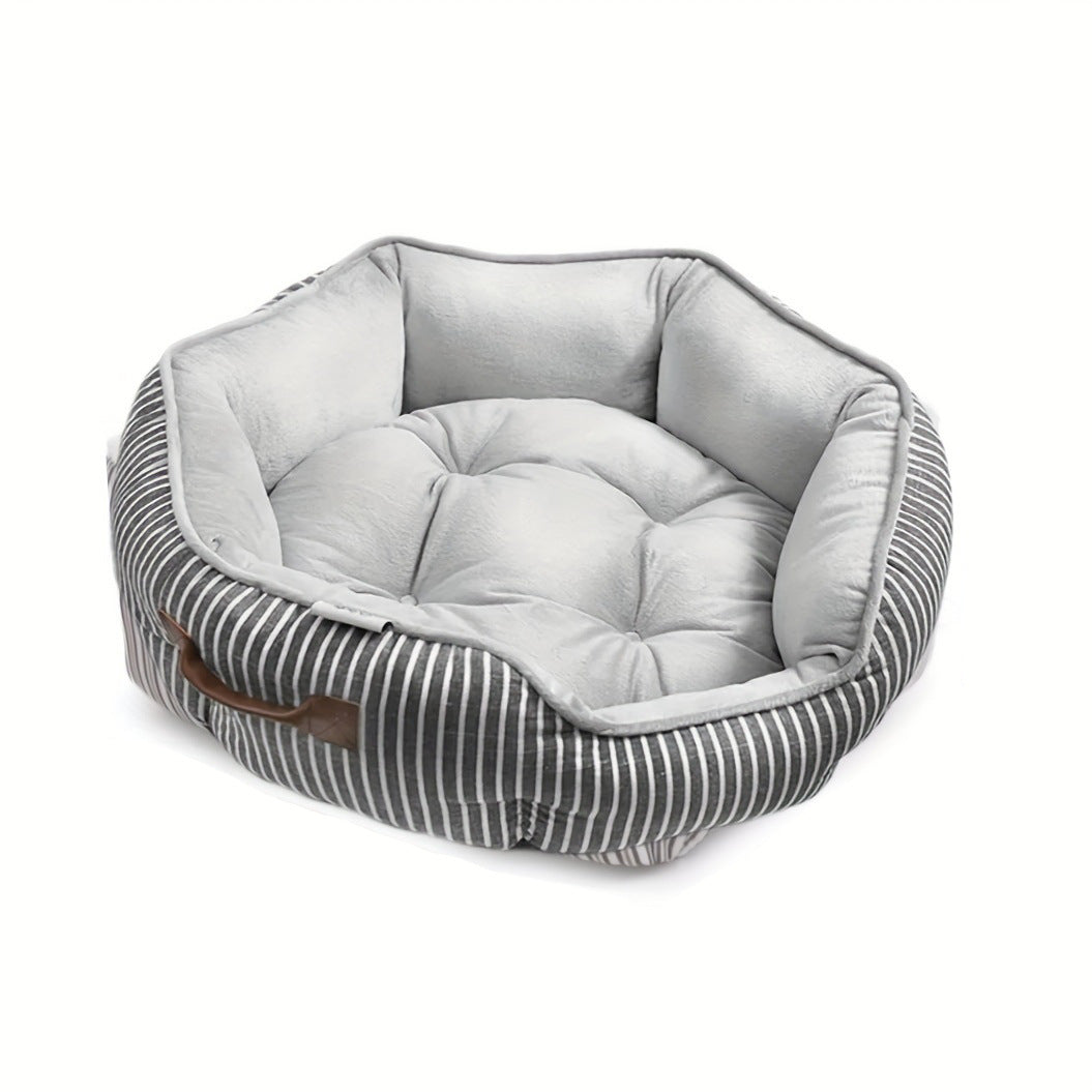 Achtkantiges Plüsch-Hundebett