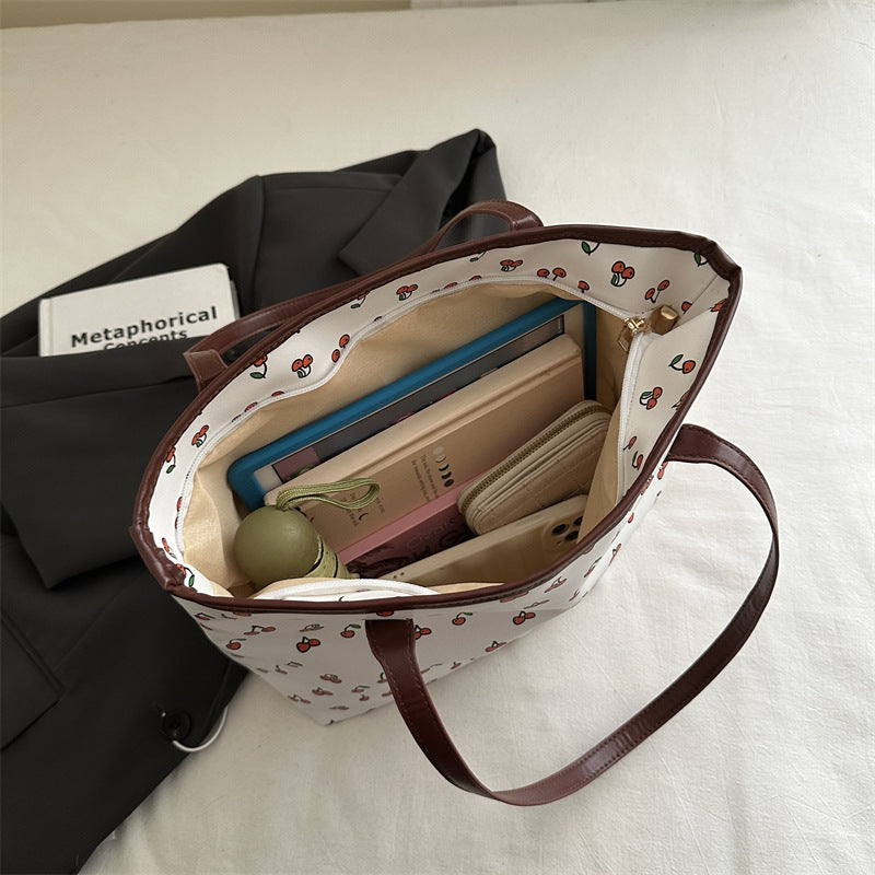 Trendige Kirschen-Print-Shoppertasche