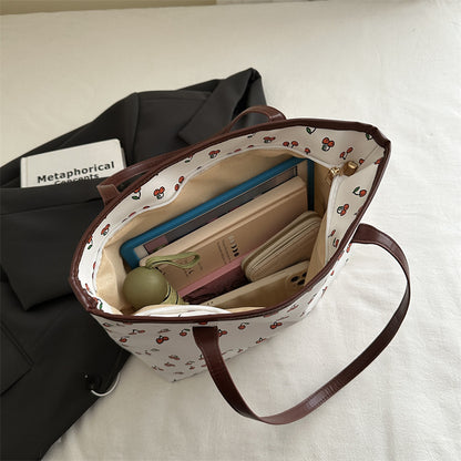 Trendige Kirschen-Print-Shoppertasche