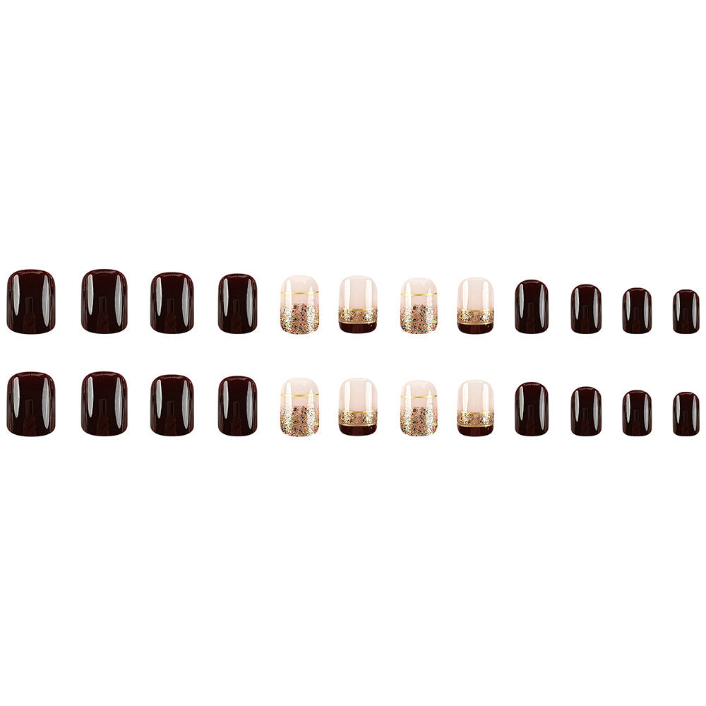 Glitzerndes French Tip Nagelkunstset Brehn