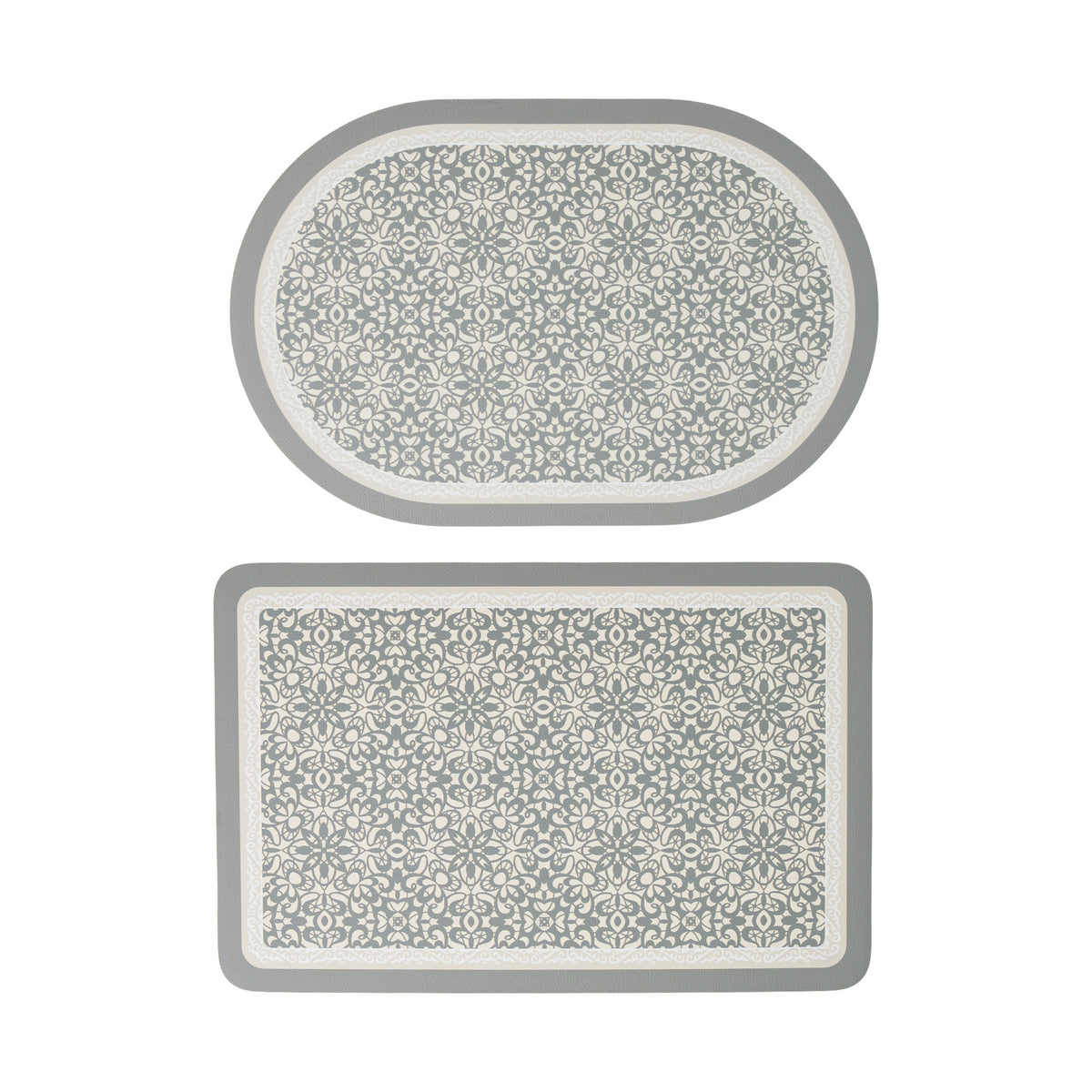 Badezimmer‑Matten‑Set Brehn mit rutschfester Softback‑Unterseite und feiner Spitzenmuster‑Optik