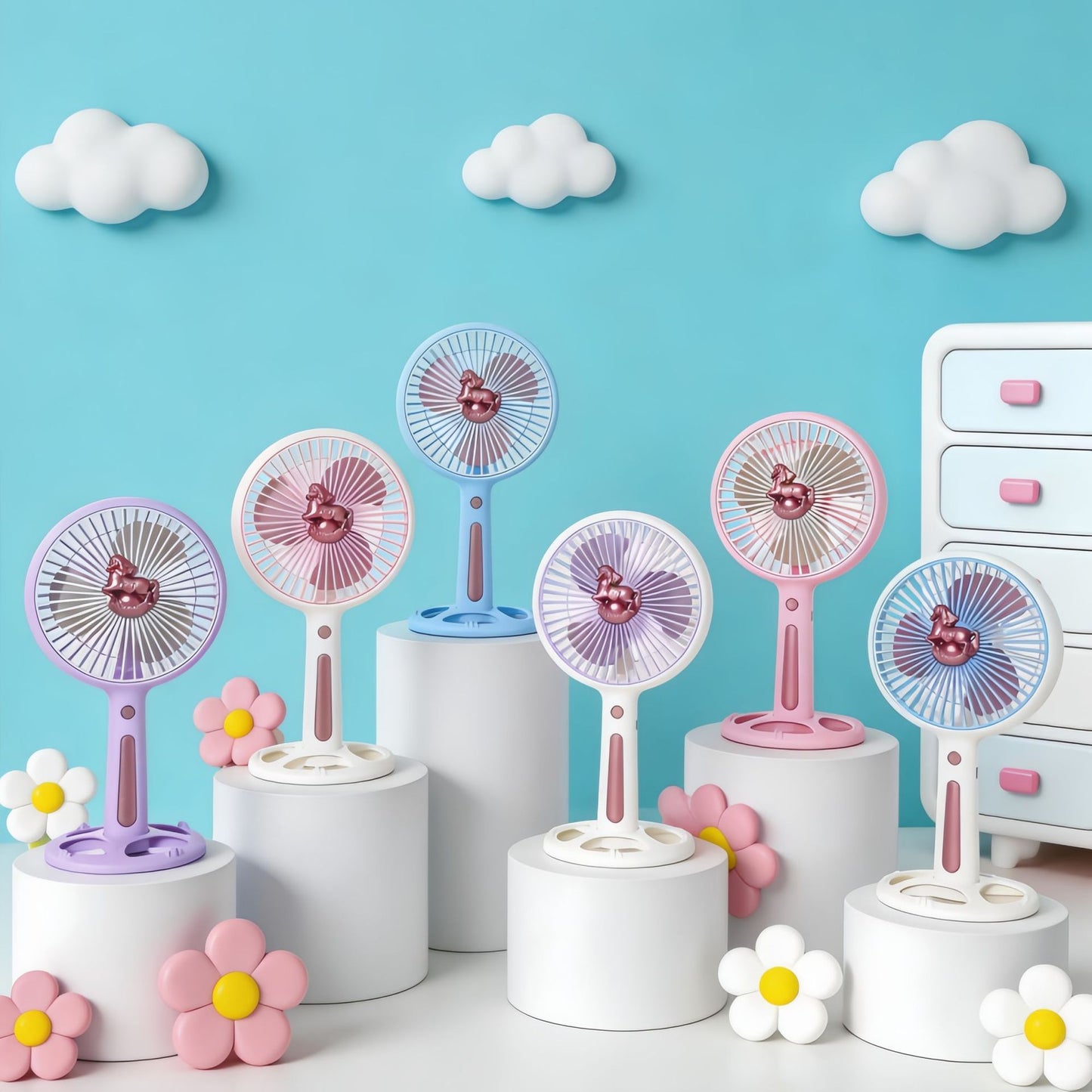 Damen Tragbarer Tischventilator mit kraftvollem Akku und USB-Ladefunktion Brehn