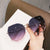 Damen oversized Sonnenbrille mit stilvollem, facettiertem Rahmen Brehn