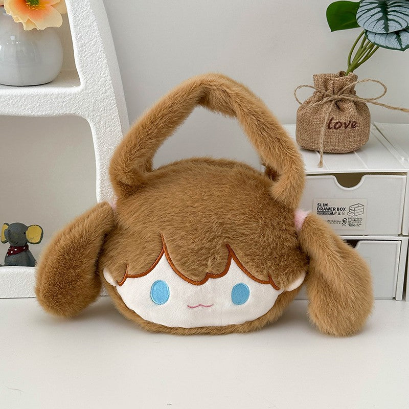 Verspielte Plüschhandtasche mit Ohren und Charakterdesign Brehn