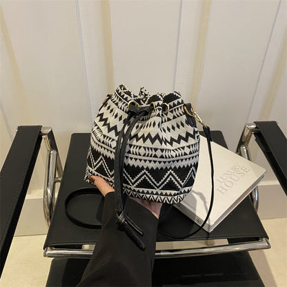 Bohemian-Stil Kordelzug Eimer Tasche