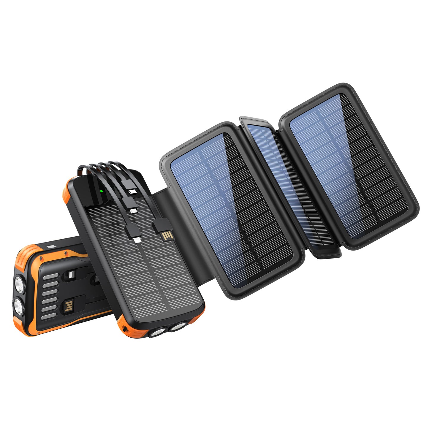 Solar-Ladegerät mit Powerbank und LED-Lichtern Brehn