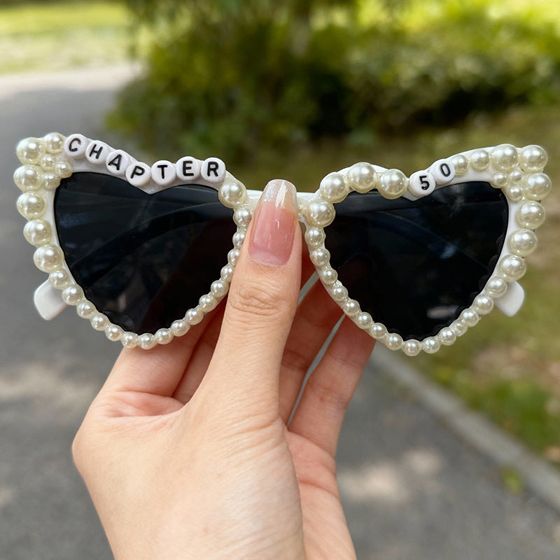 Perlenakzentierte Herzförmige Sonnenbrille Brehn