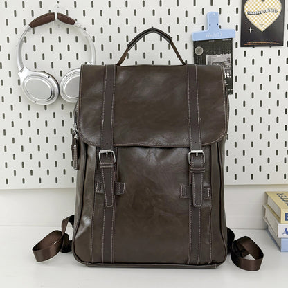 Stylischer Leder Laptop Rucksack