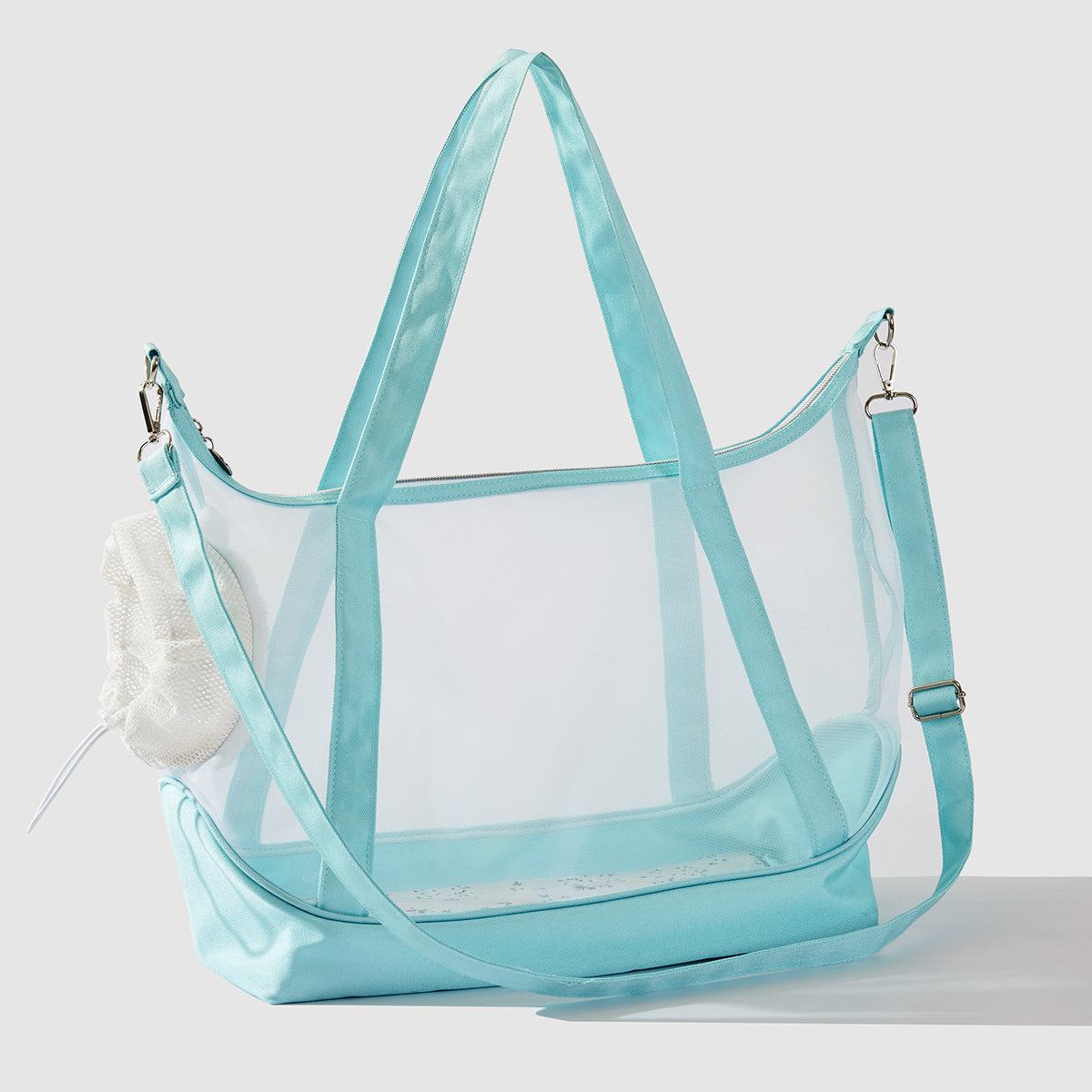 Damen transparente Strandtasche mit robusten Henkel und praktischem Innenfach Brehn