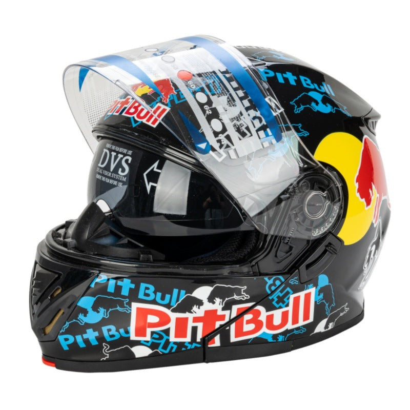 Vollgesichts-Motorradhelm mit Grafikdesign Brehn
