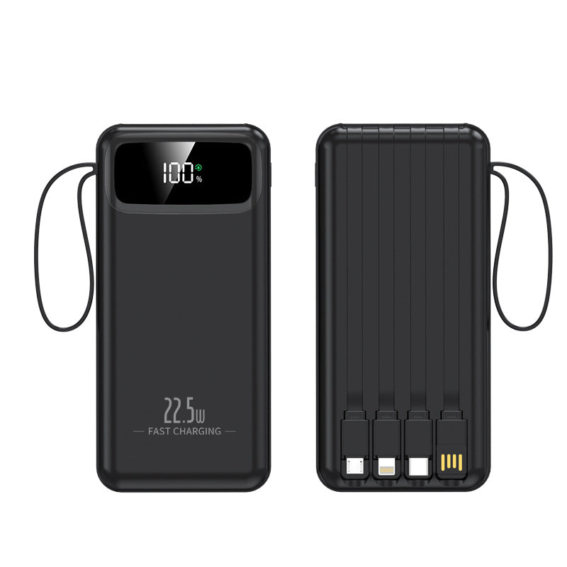 Tragbare Powerbank mit Schnellladefunktion und Integrierten Kabeln Brehn